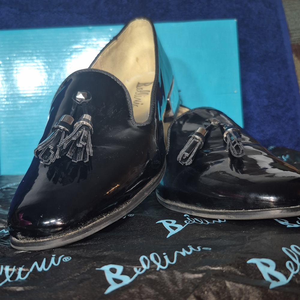 Bellini Black Patent Leather Comfortable Slip-Ons Loafers